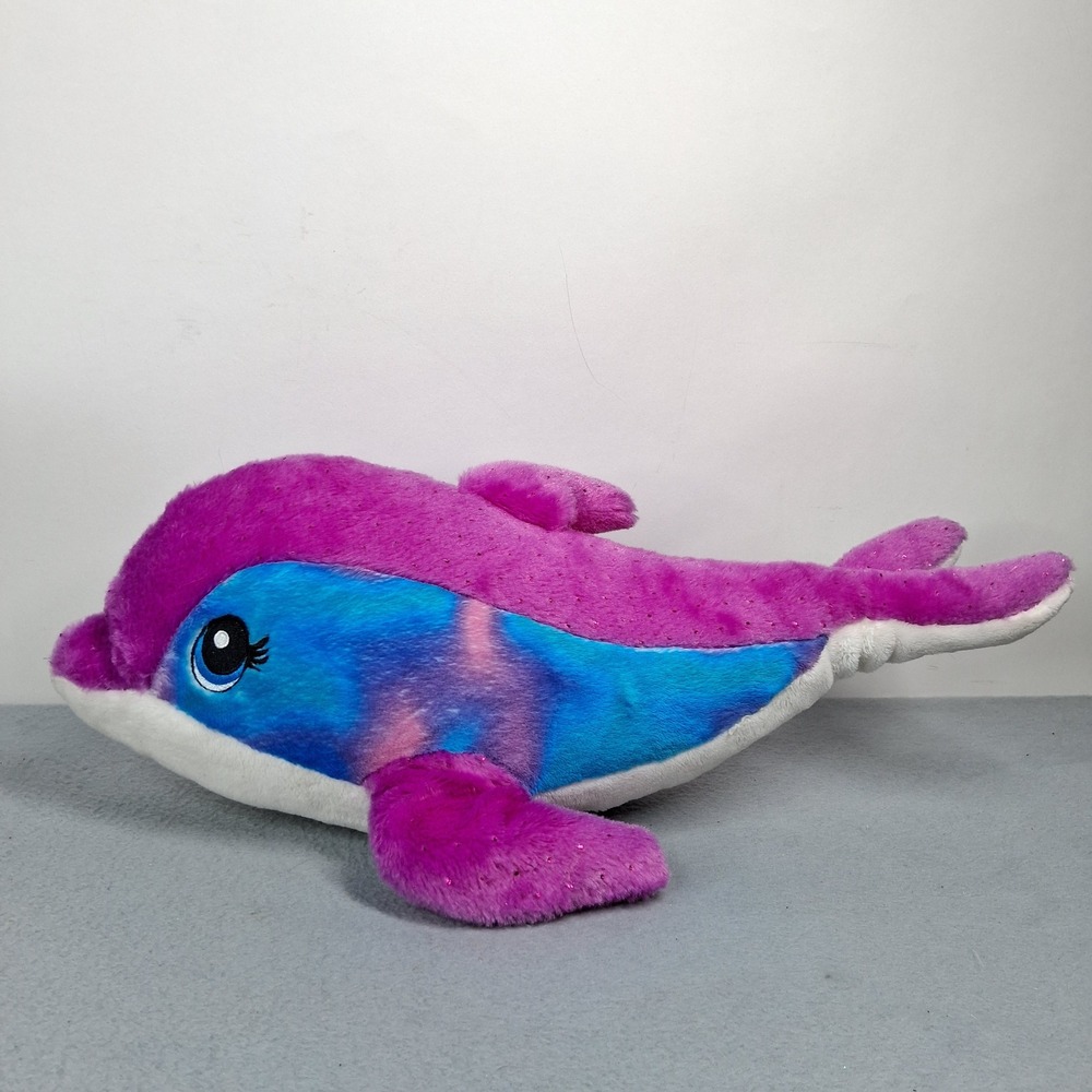 Build-A-Bear Plush Dolphin Pink Blue Stuffed Animal 18 Inch Toy